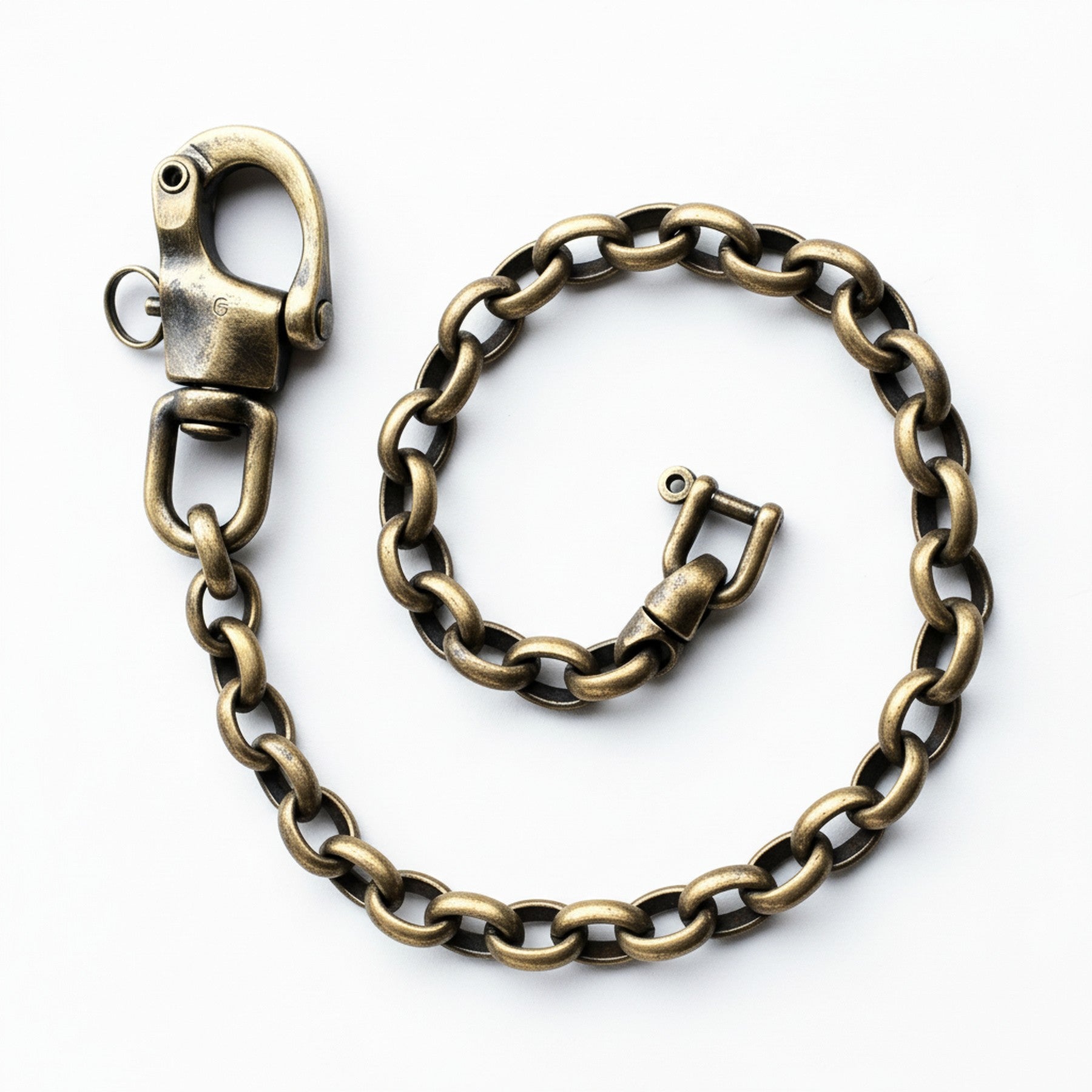 US 三軒茶屋　Oval Link Wallet Chain Brass Wallet Chain | Biker Pants Chain with Anchor Links – Wallet