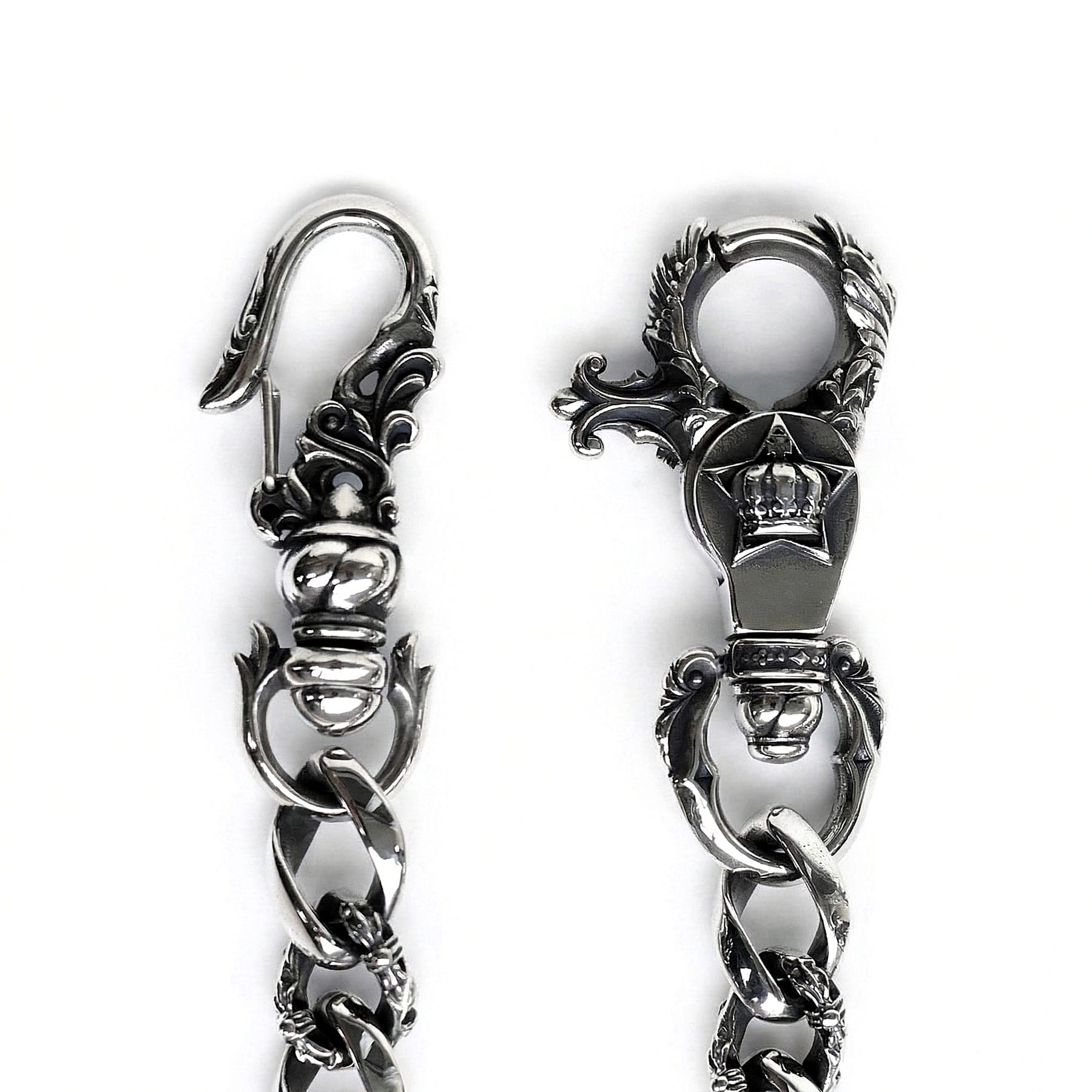 Ornamentale Edelstahl Karabiner mit 360 Grad Drehgelenk für Panzerkette Wallet Chain