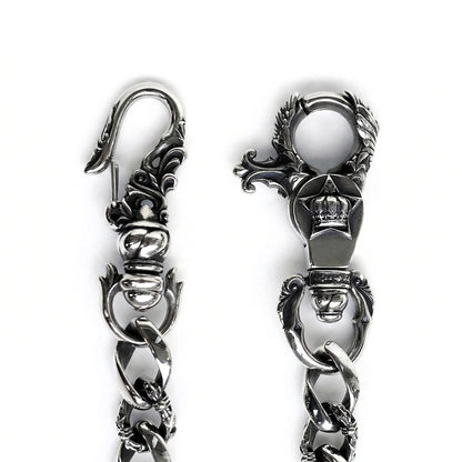 Ornamentale Edelstahl Karabiner mit 360 Grad Drehgelenk für Panzerkette Wallet Chain
