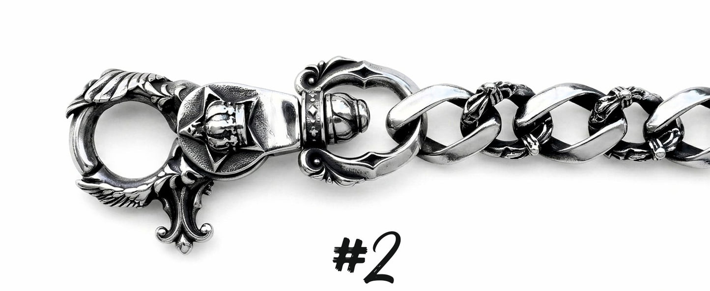 Karabiner Design 2 für Panzerkette Wallet Chain aus Edelstahl im Royal Vintage Look