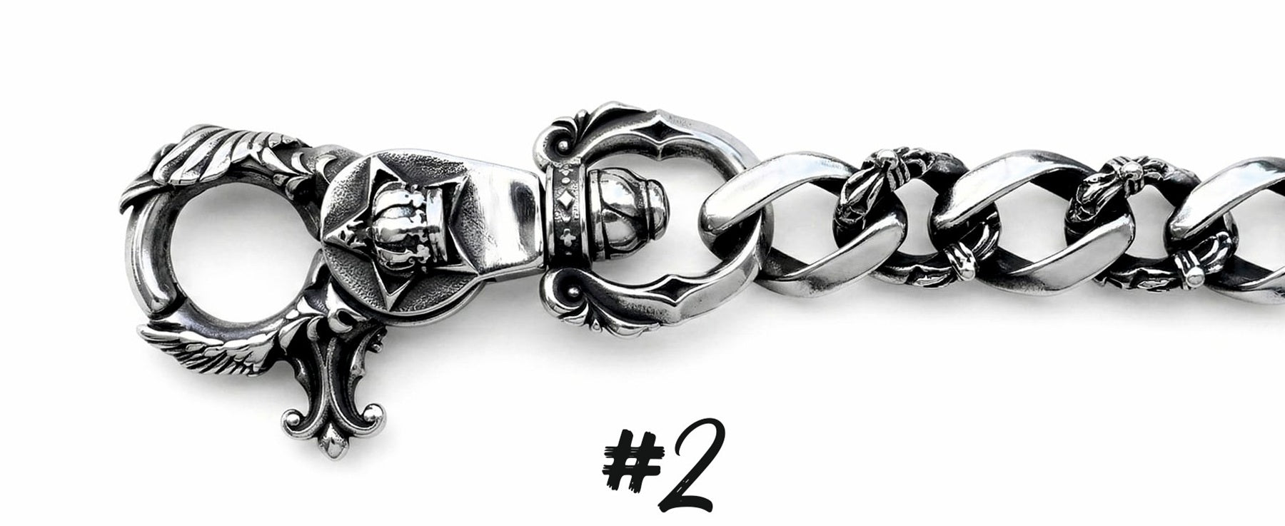 Karabiner Design 2 für Panzerkette Wallet Chain aus Edelstahl im Royal Vintage Look