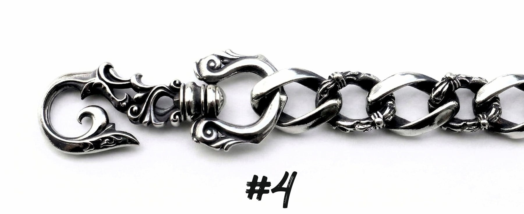 Karabiner Design 4 für Panzerkette Wallet Chain aus Edelstahl im Vintage Look
