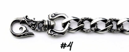 Karabiner Design 4 für Panzerkette Wallet Chain aus Edelstahl im Vintage Look