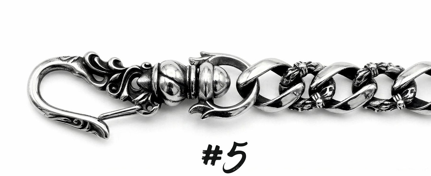Karabiner Design 5 für Panzerkette Wallet Chain aus Edelstahl im Vintage Look