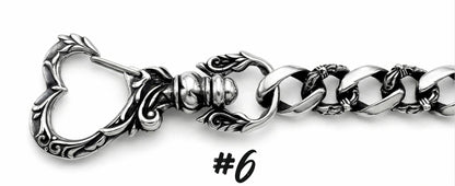 Karabiner Design 6 für Panzerkette Wallet Chain aus Edelstahl mit Herzform