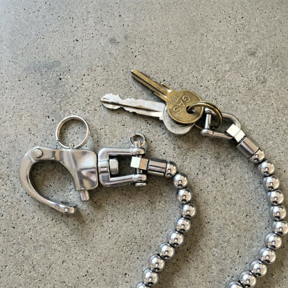 Kugelkette Wallet Chain aus Edelstahl als Schlüsselkette mit Karabiner