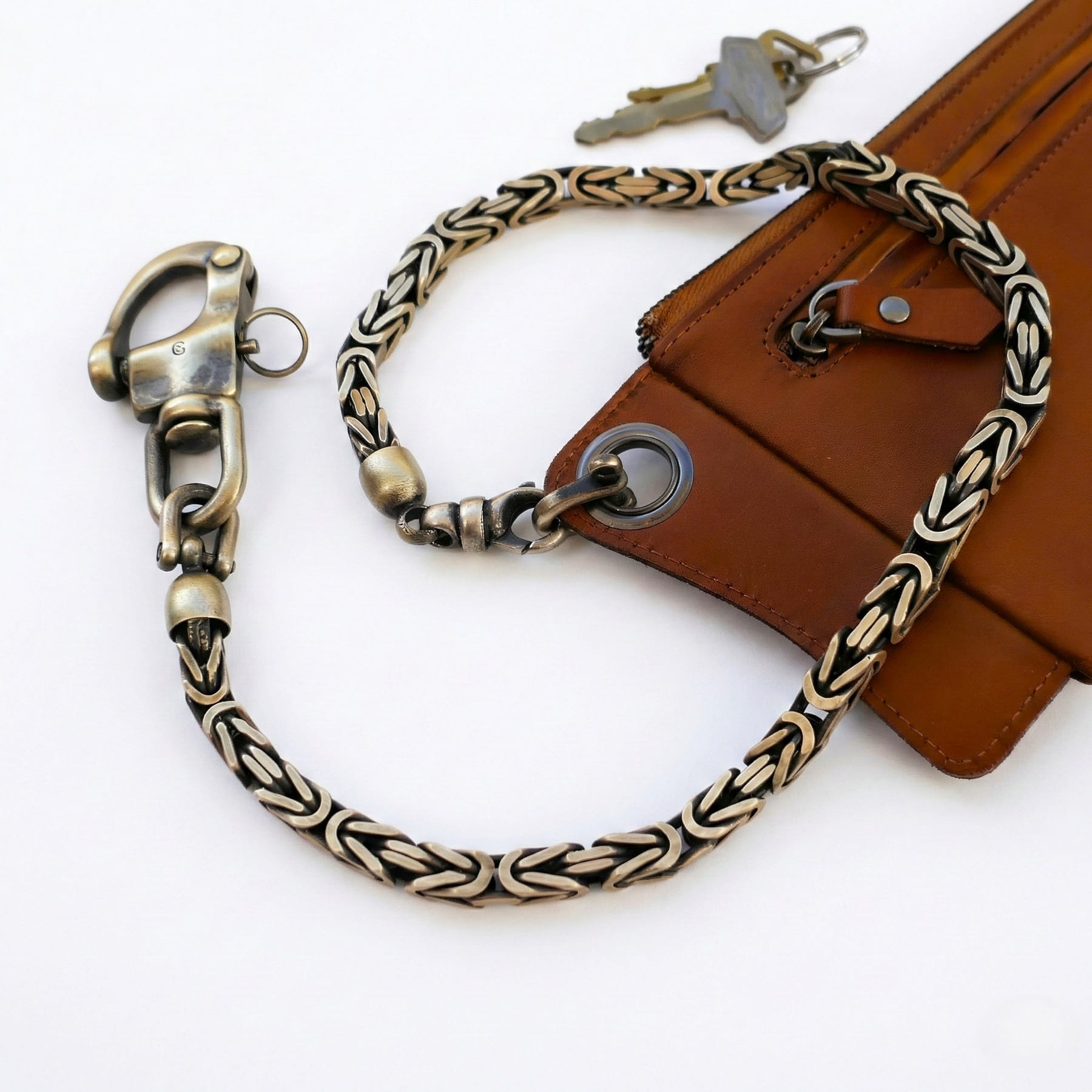 Brass Wallet Chain Byzantine | Vintage Pants Chain – Wallet Chains