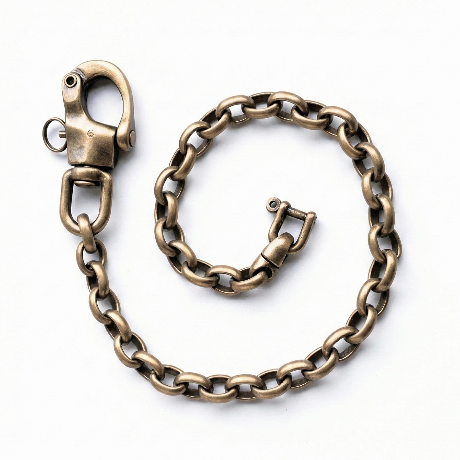 Massive Geldbeutelkette im Vintage Look als Hosenkette mit Karabiner
