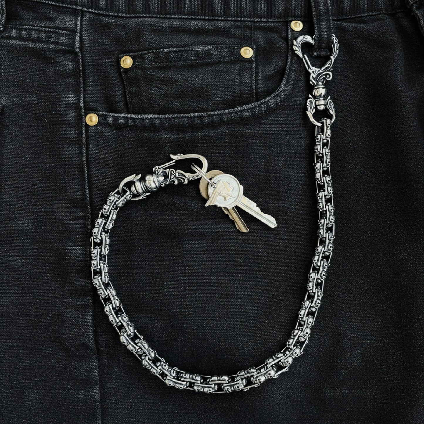 Gothic Skull Wallet Chain